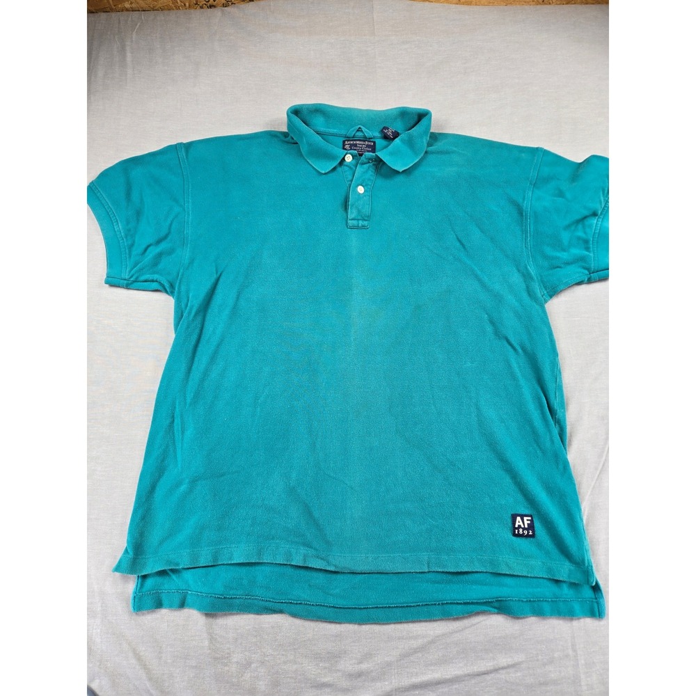 Vintage Abercrombie & Fitch Country Clothes Mens XXL Teal Green Pique Polo Shirt
